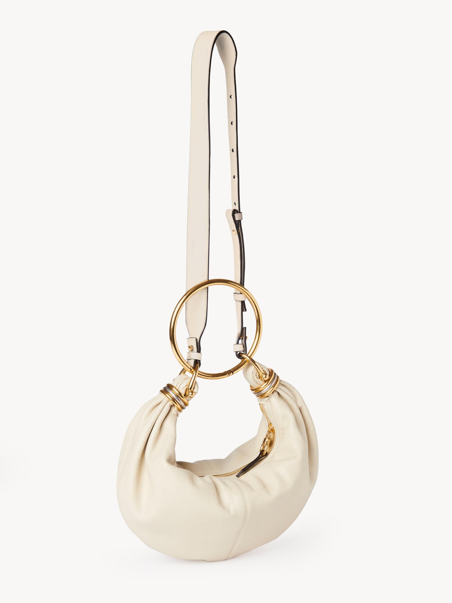 グレインレザー製スモールBracelet Hobo Bag - 3