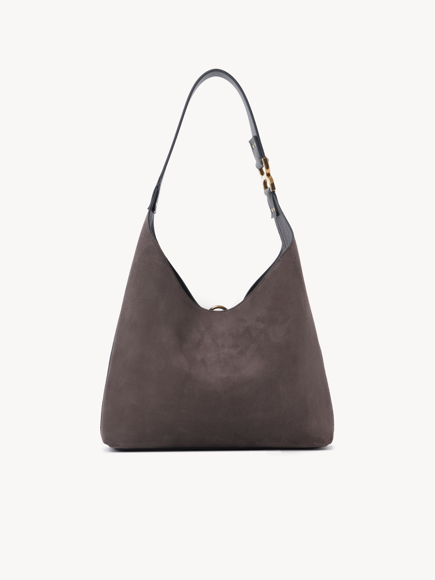 Small Marcie hobo bag in suede leather - 4.0