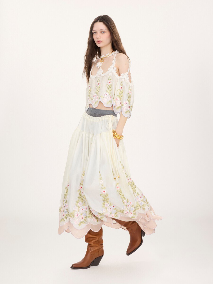 Cut-out cropped top in technical taffeta - 9
