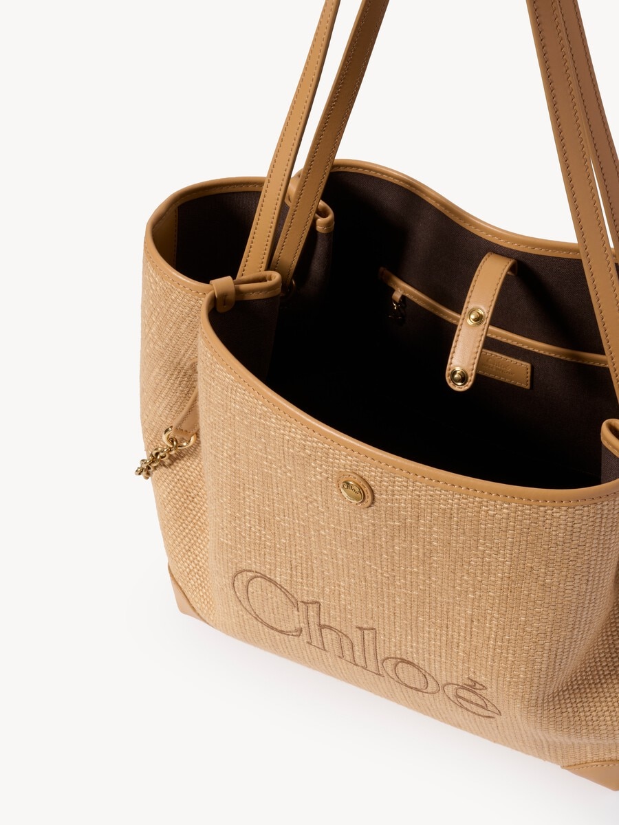 Chlo&eacute; Clover double carry bag in raffia-effect fibres - 6