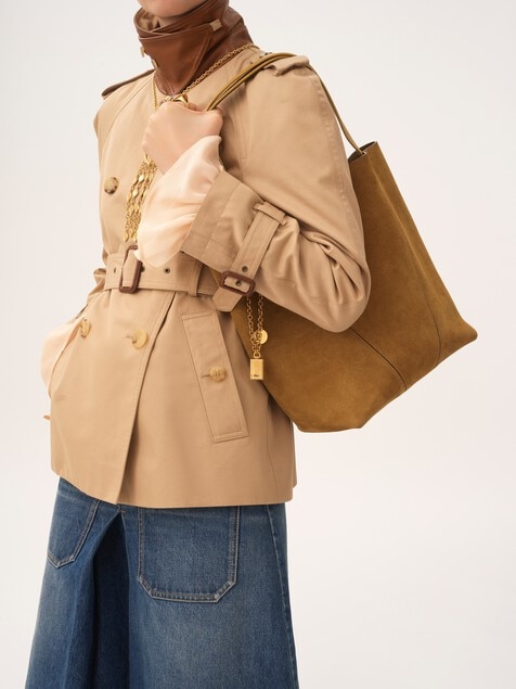 Chlo&eacute; Spin tote bag in suede leather