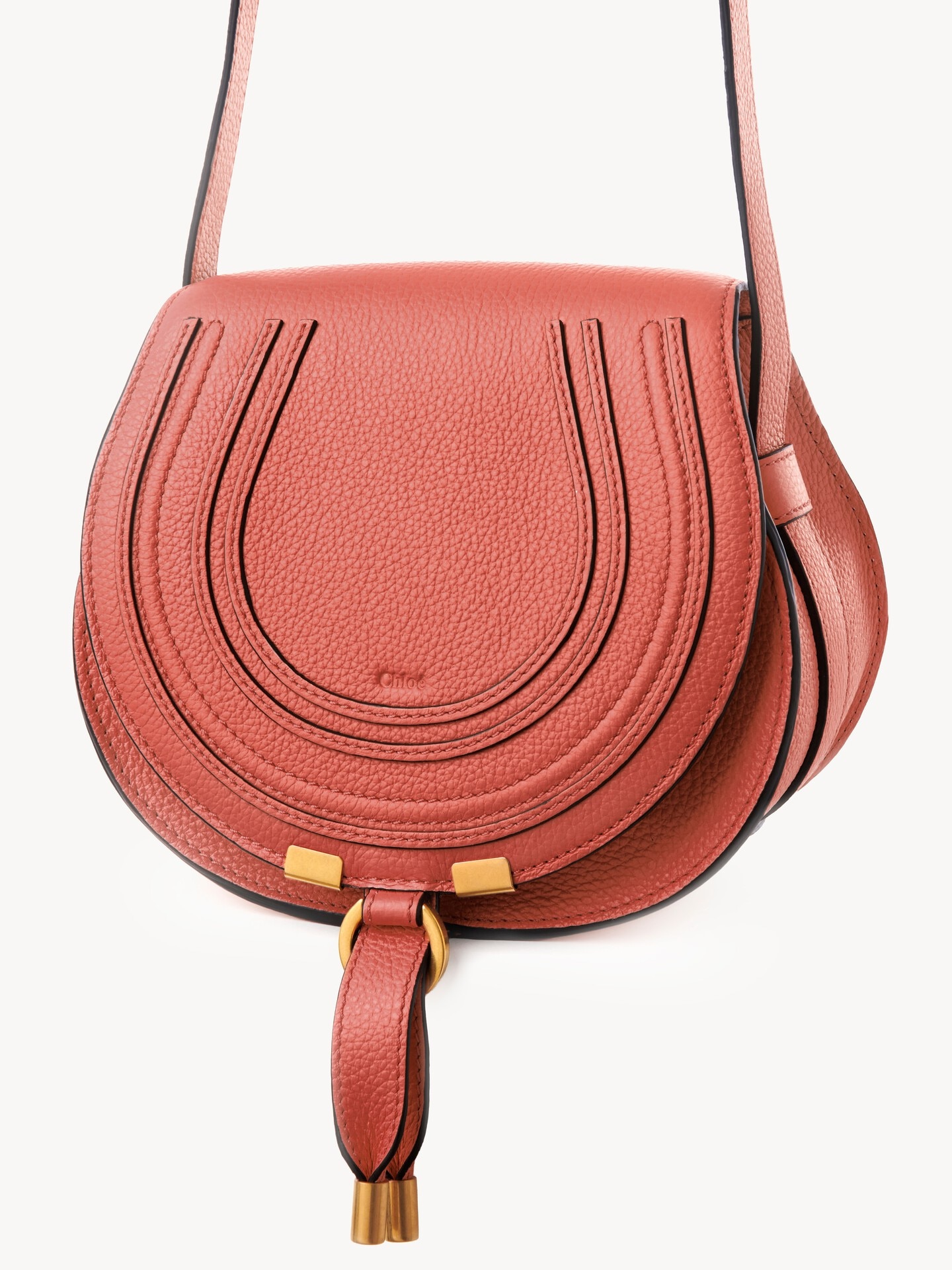 Small Marcie saddle bag in grained leather - 3