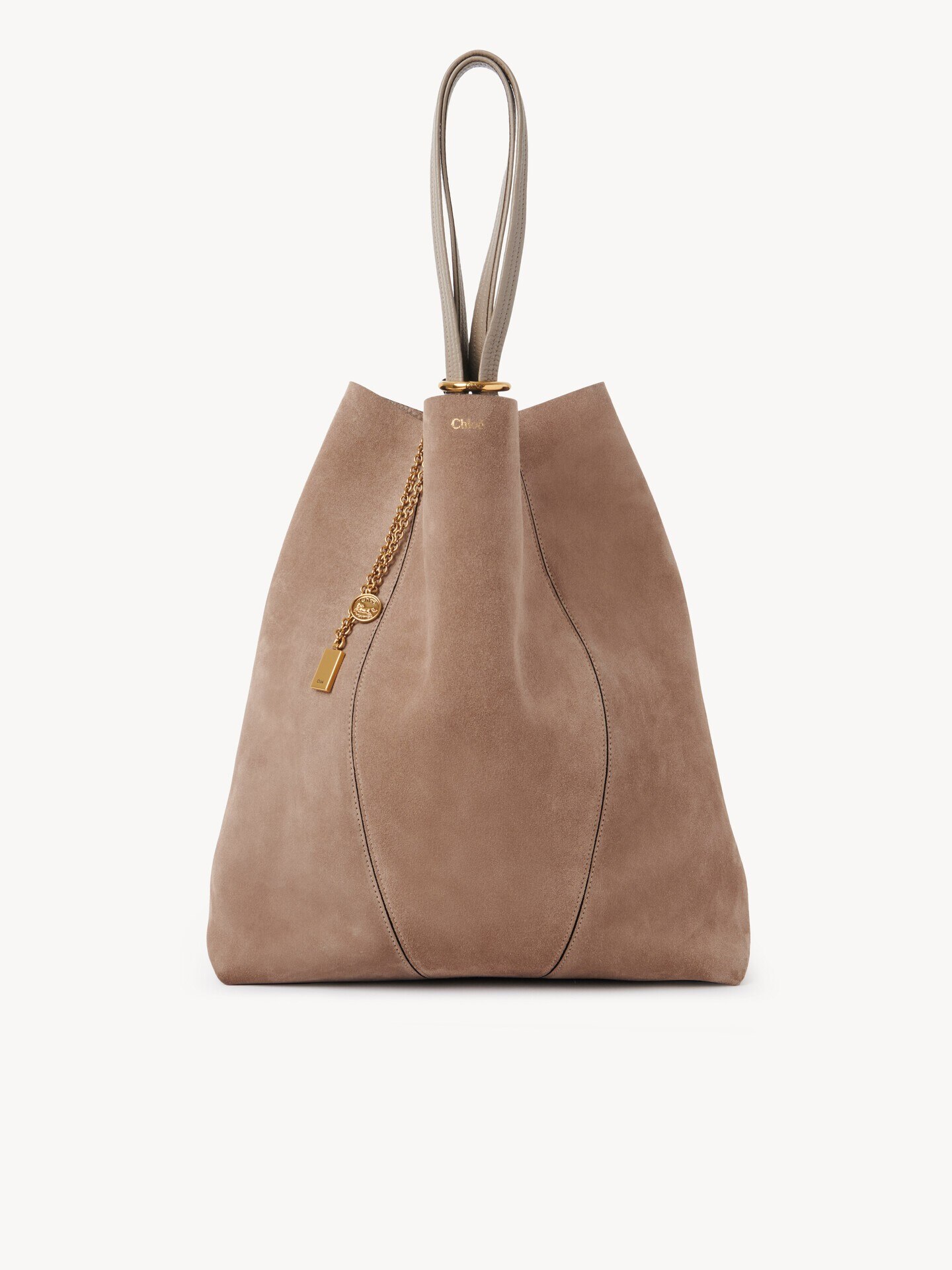 Large Chlo&eacute; Spin tote bag in suede leather - 3