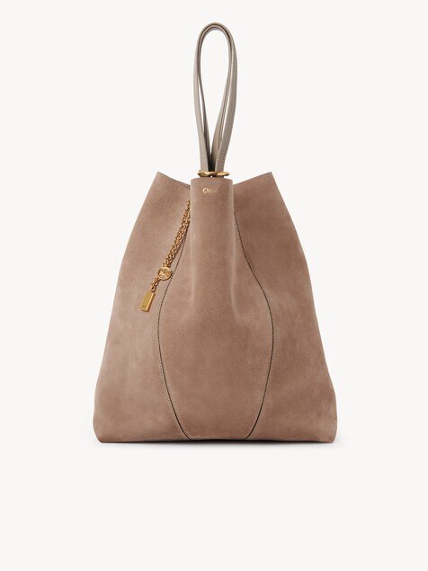 Large Chlo&eacute; Spin tote bag in suede leather