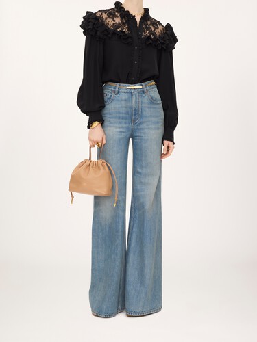 Small Chlo&eacute; Icons shoulder bag with chain in soft leather - 8