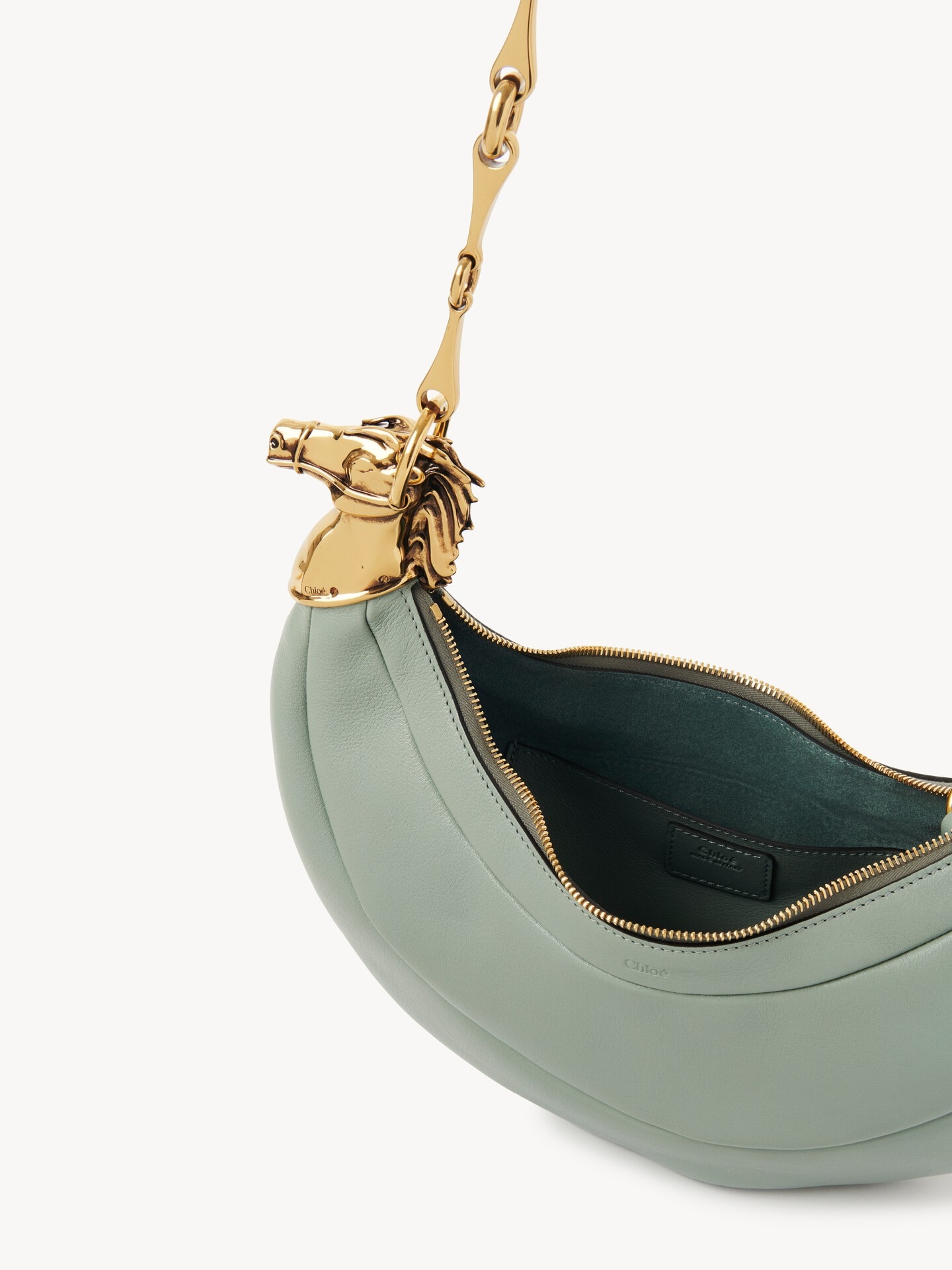 Chain Horse shoulder bag in grained leather - 6