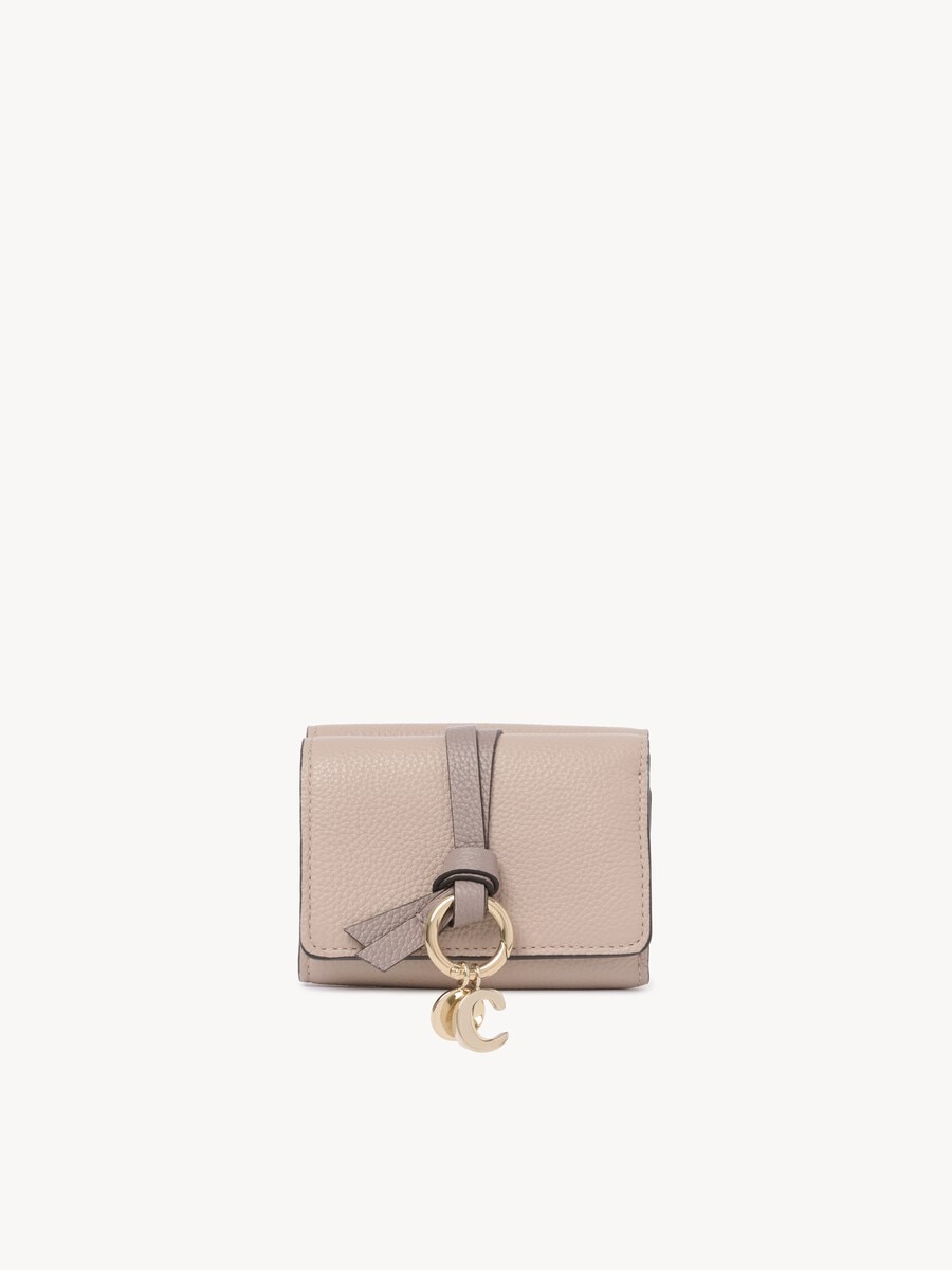 Mini Alphabet tri-fold in grained leather - 1