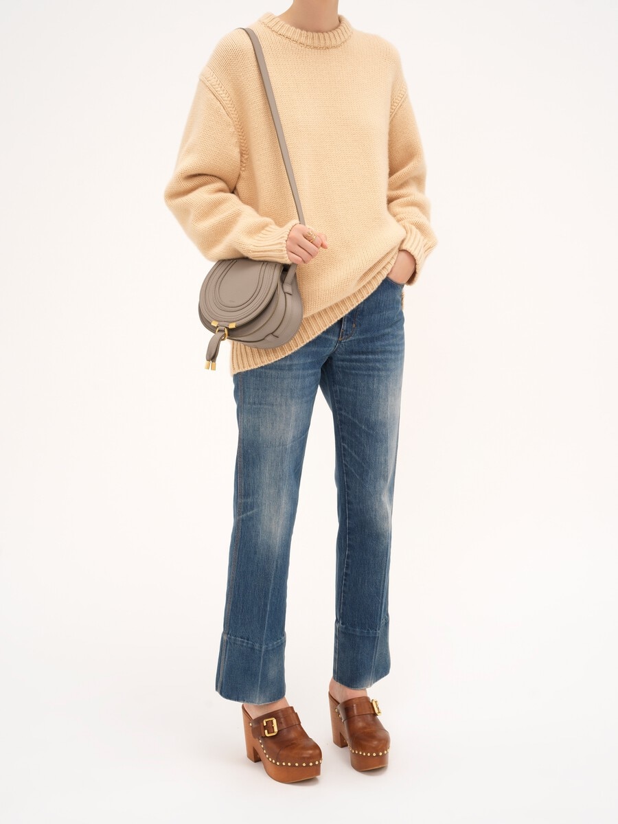 Small Marcie saddle bag in grained leather - 9