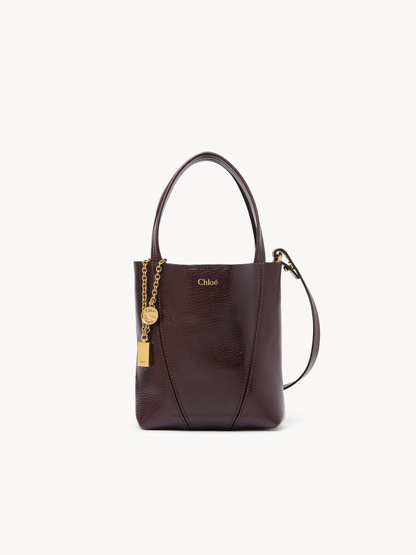 Small Chlo&eacute; Spin tote bag in grained leather - 1