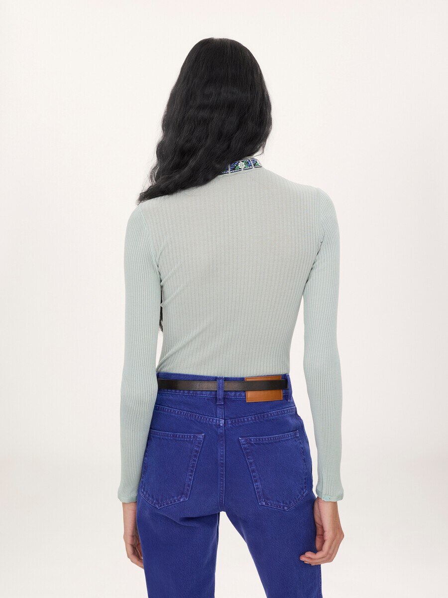 Tie-front fitted cardigan in cotton - 5