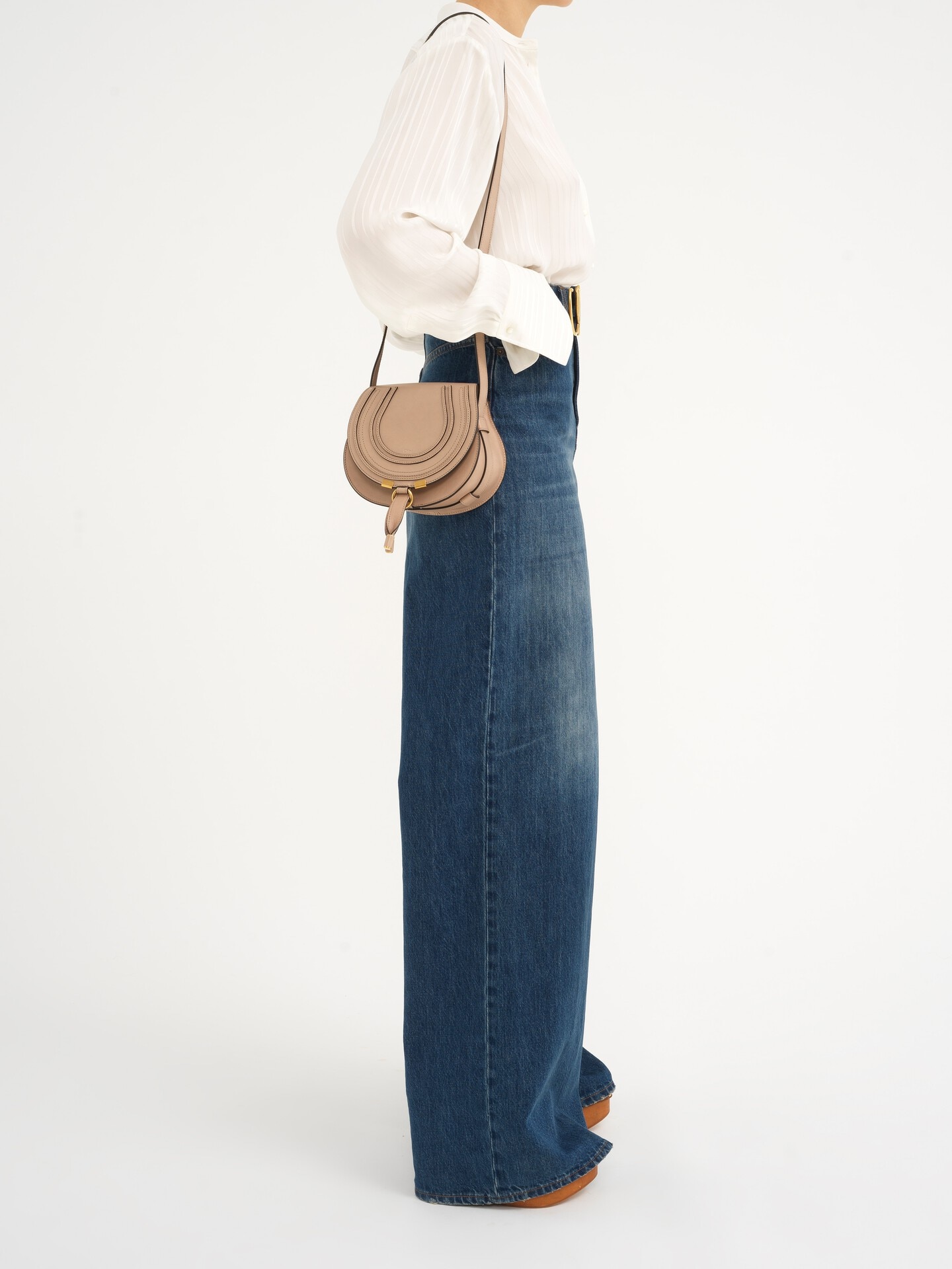 Small Marcie saddle bag in shiny leather - 8