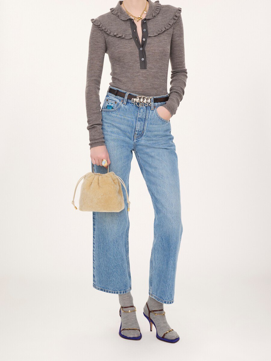 Minibolso de hombro Chlo&eacute; Icons con cadena de cuero de borrego - 8