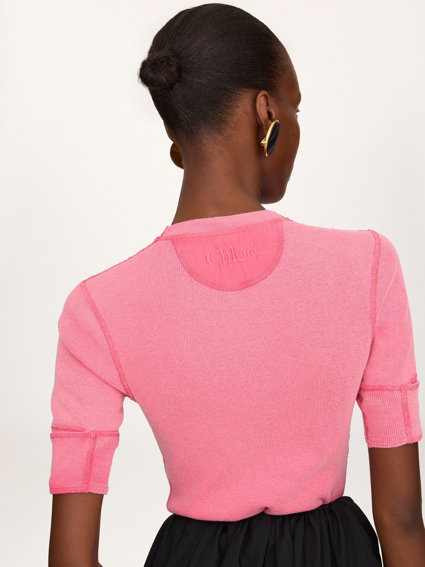 Short-sleeve Henley shirt in cotton jersey - 4.0