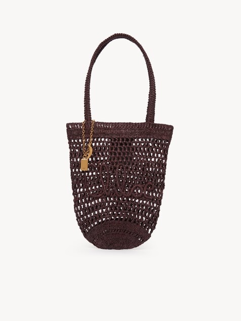 Bolso tote peque&ntilde;o Summer Banana de rafia