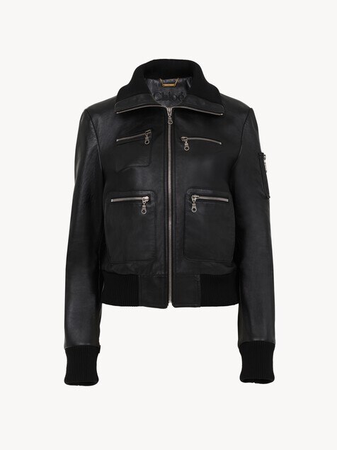 Short blouson in leather