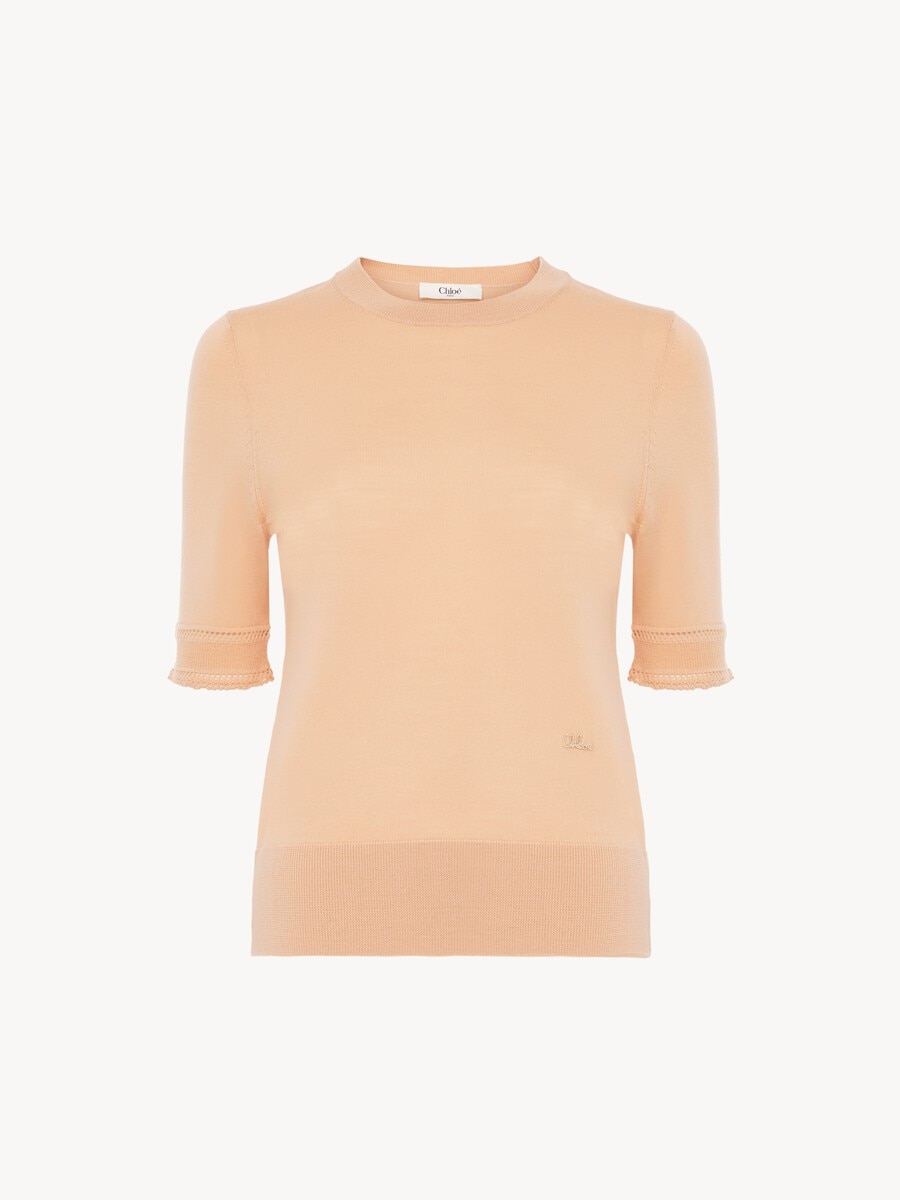 Short-sleeve jumper in a wool knit - 2