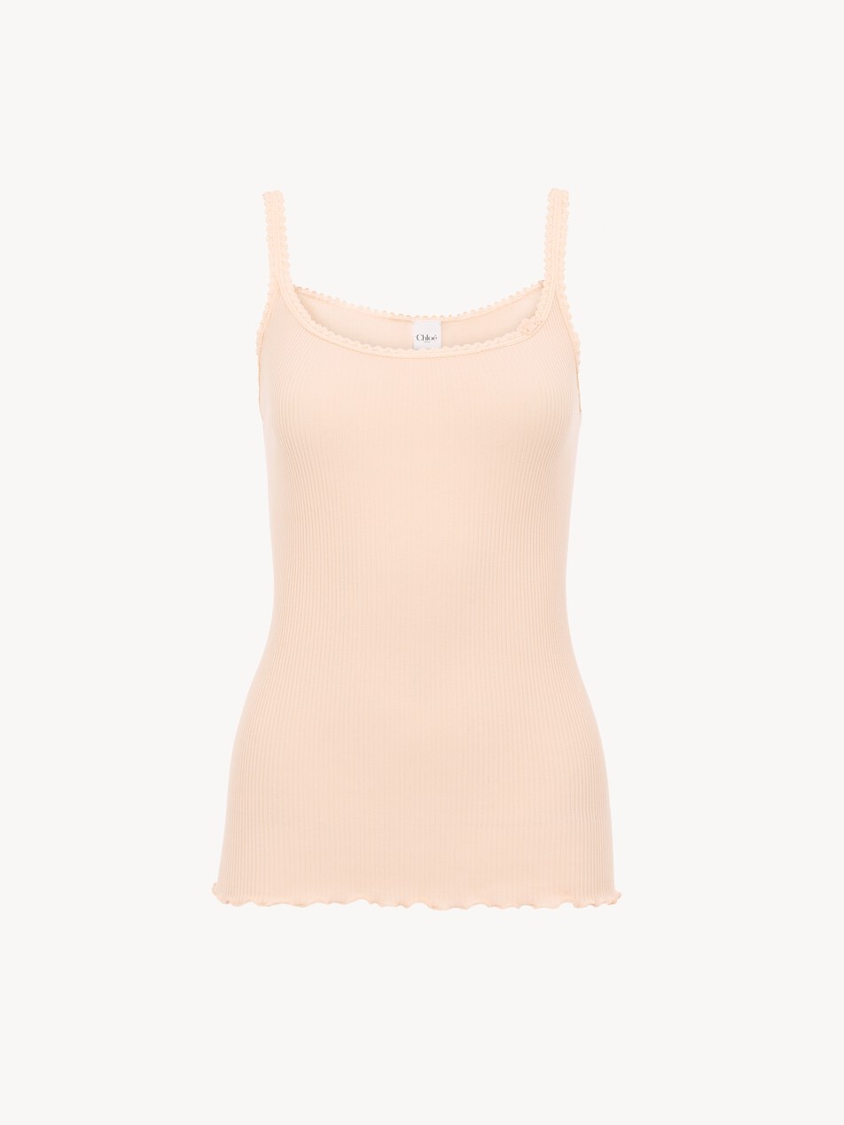 Fitted tank top in cotton