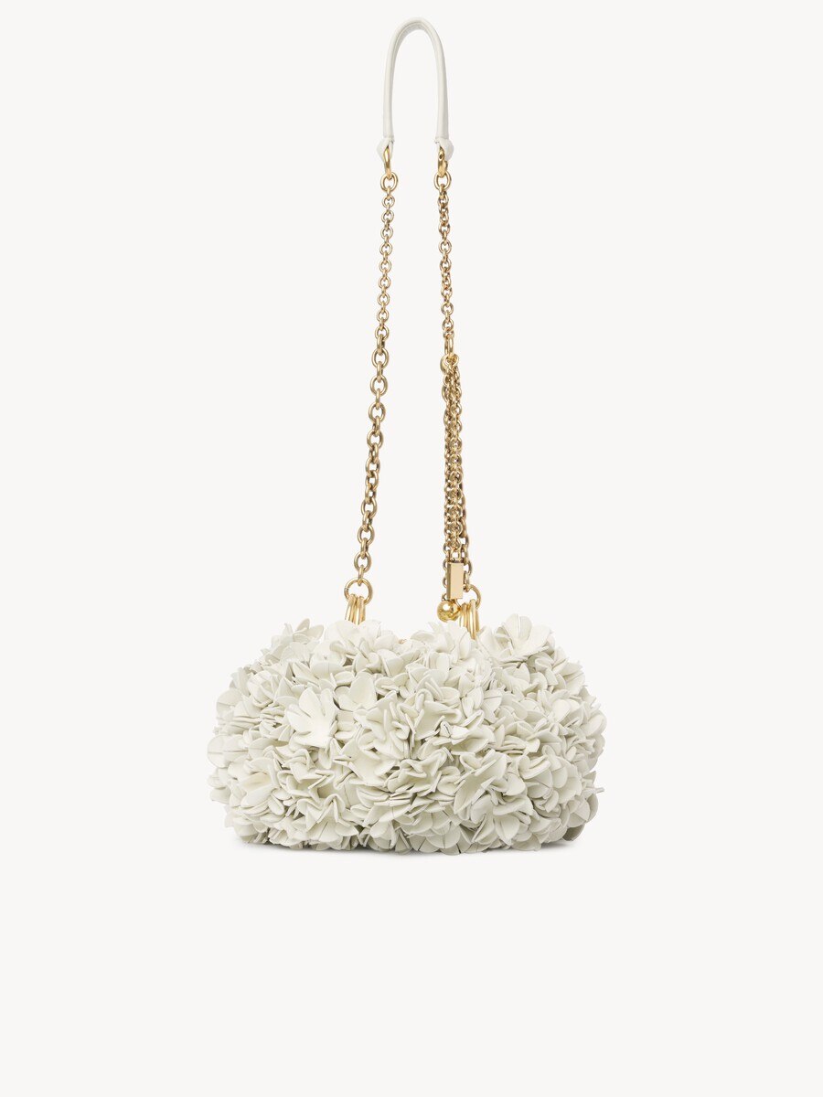 Chlo&eacute; Pliss&eacute; shoulder bag with chain in leather with flowers - 7