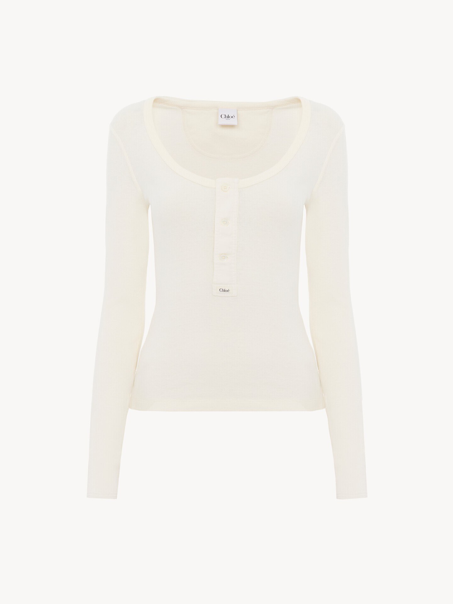 Top henley &eacute;chancr&eacute; en jersey de coton - 2