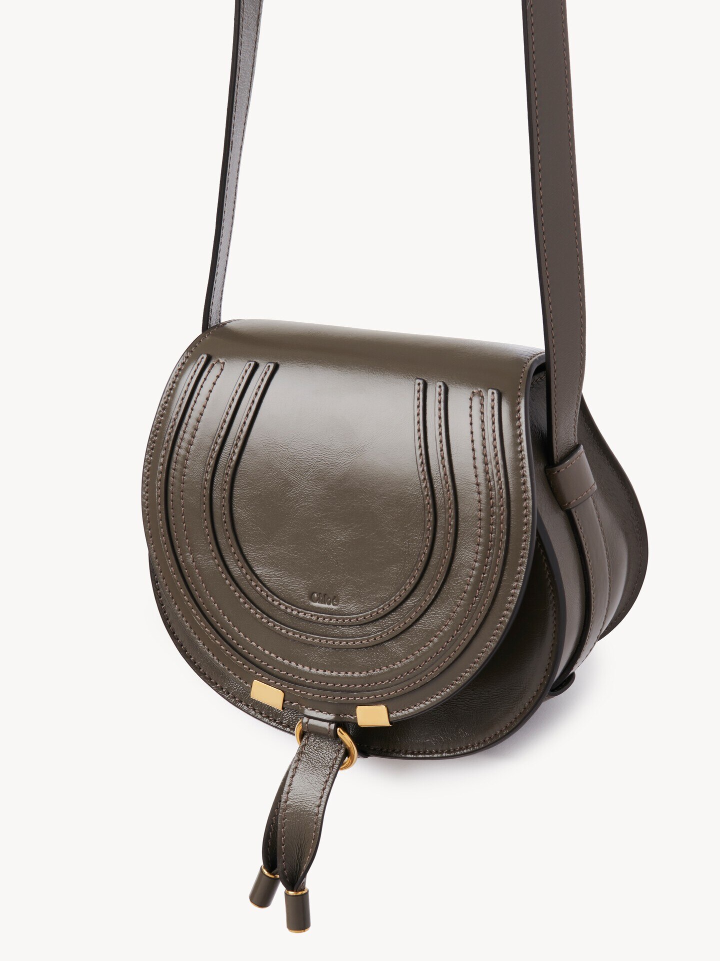 Small Marcie saddle bag in shiny leather - 5