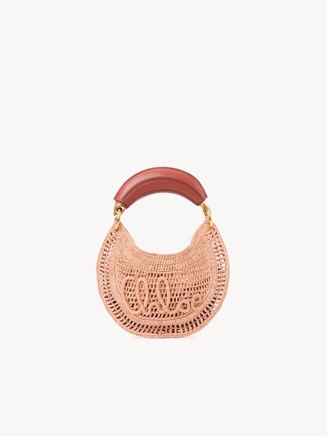Minibolso hobo Summer Banana con correa de rafia