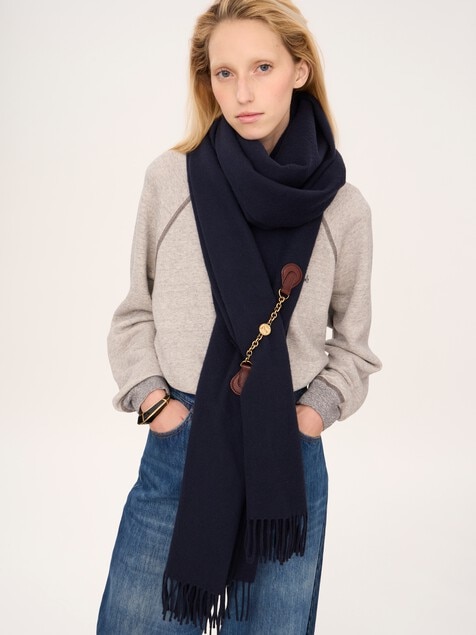 The Chlo&eacute; Horse Medal scarf in wool