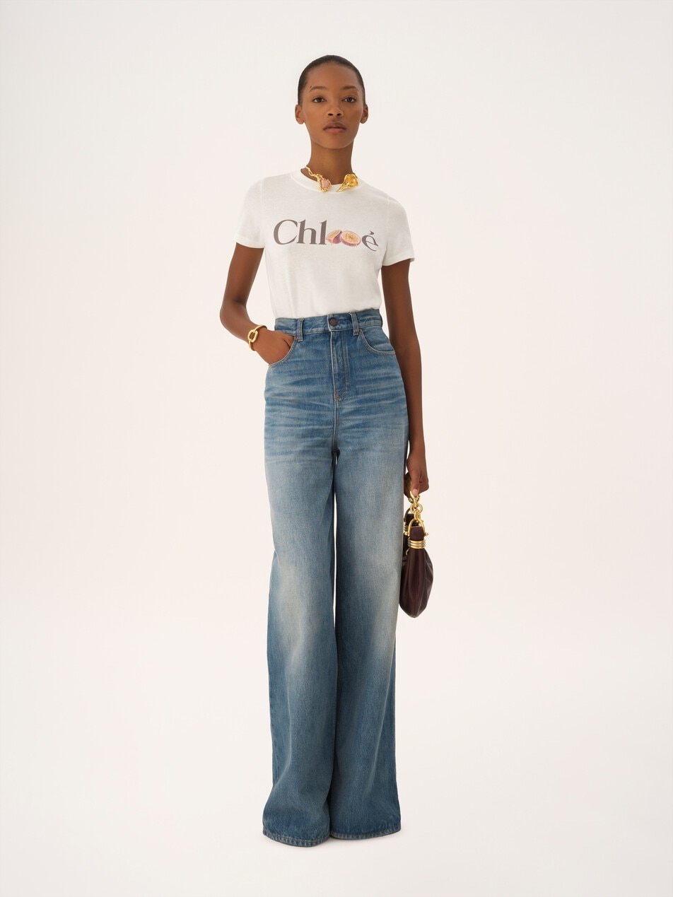 T-shirt ajust&eacute; en jersey de coton &agrave; logo