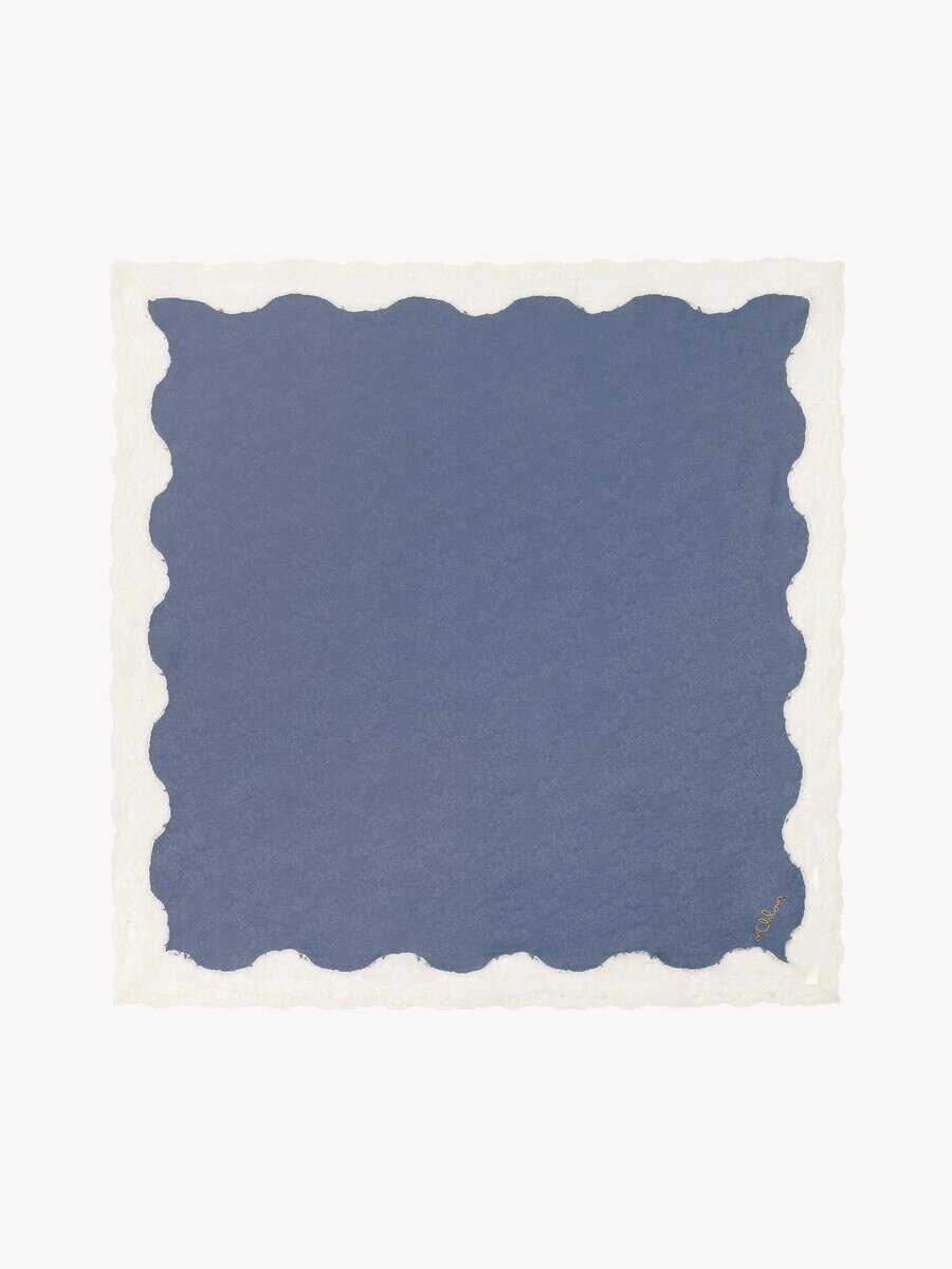 The Chlo&eacute; Poetic square scarf in silk & lace - 2