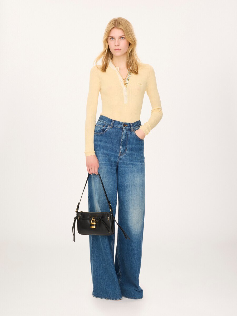 Mini Paddington Sling pouch with strap in soft leather - 8