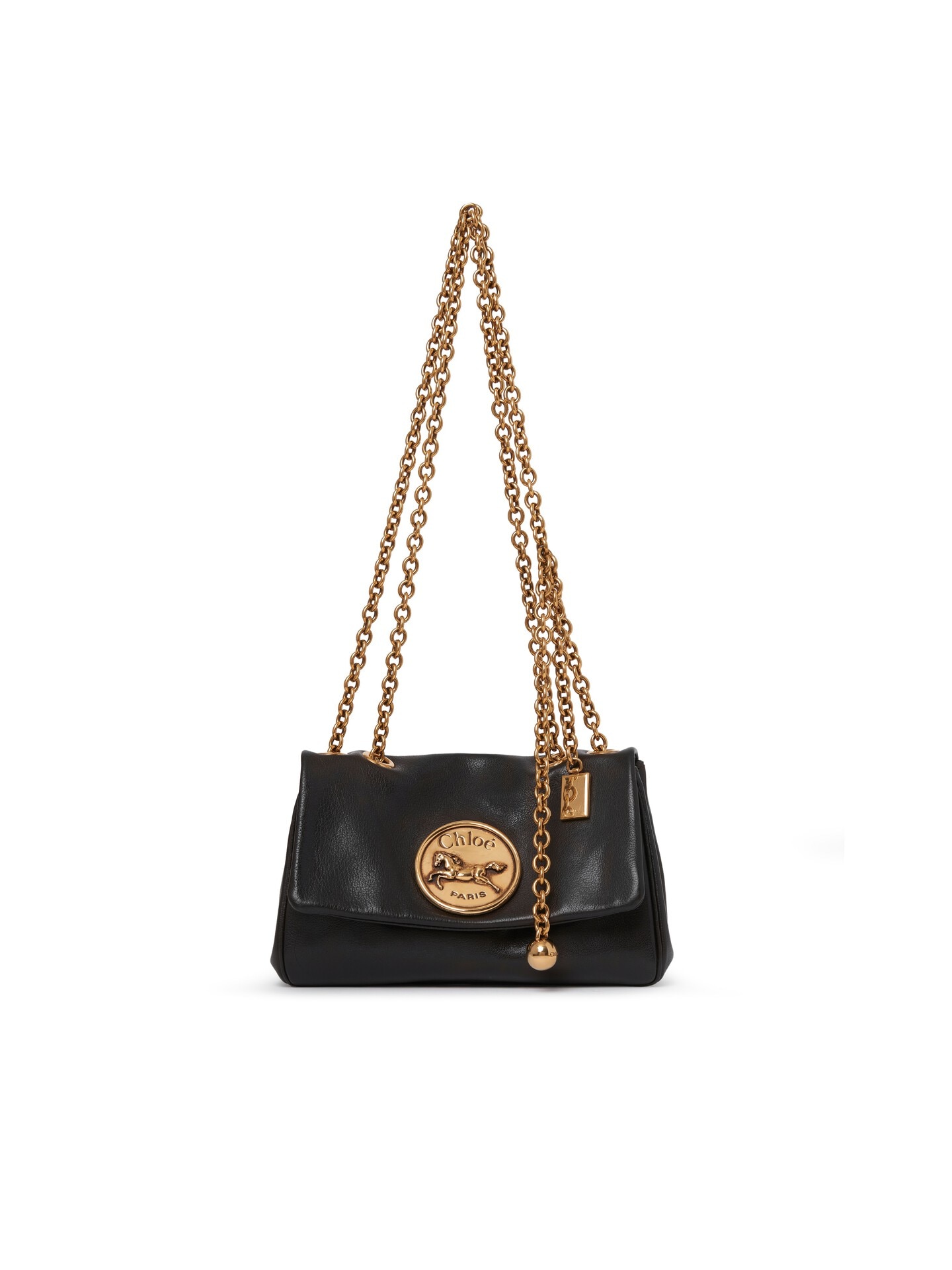 グレインレザー製Chloé Heritageスモールショルダーバッグ 黒 - Chloé