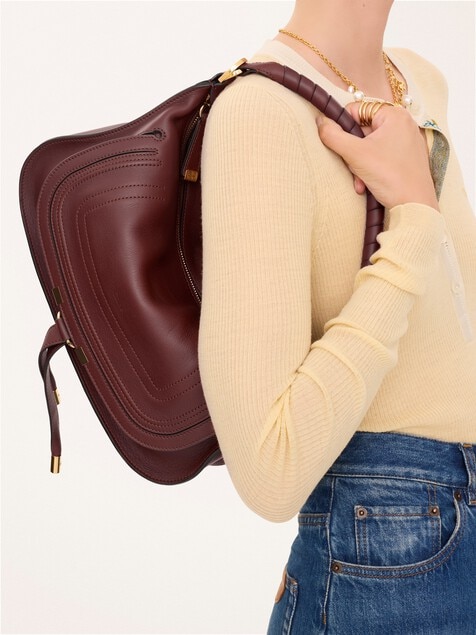 Bolso de hombro Marcie peque&ntilde;o de cuero suave