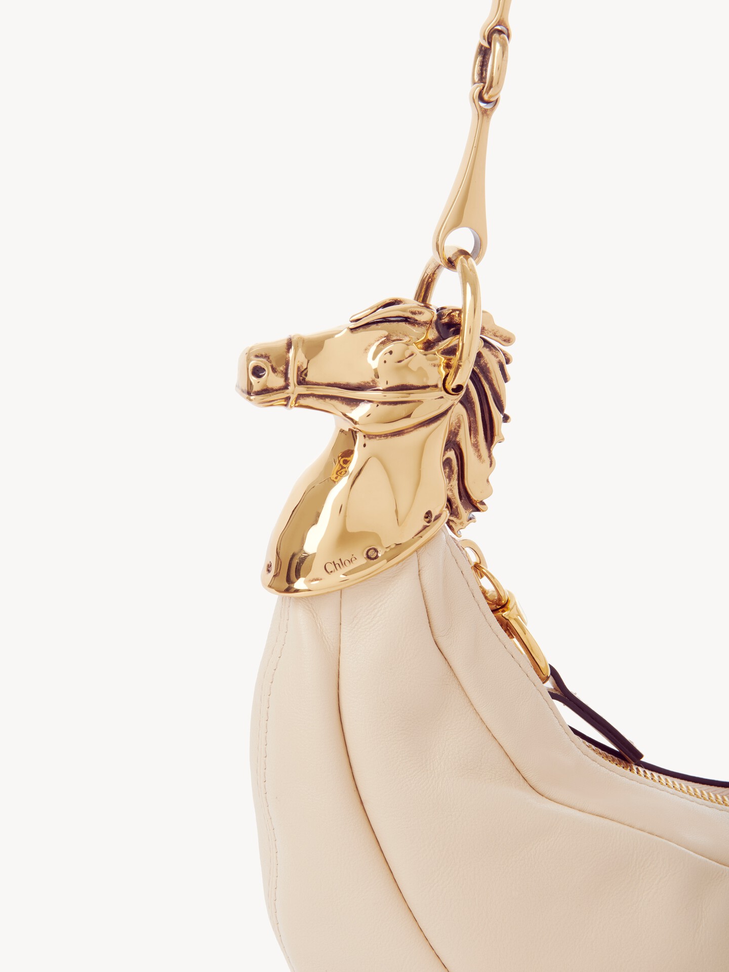 Chain Horse shoulder bag in grained leather - 7