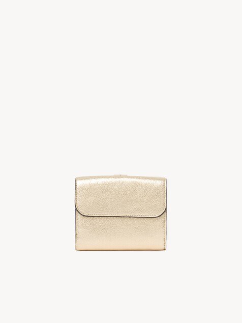 Small Alphabet tri-fold in metallic leather