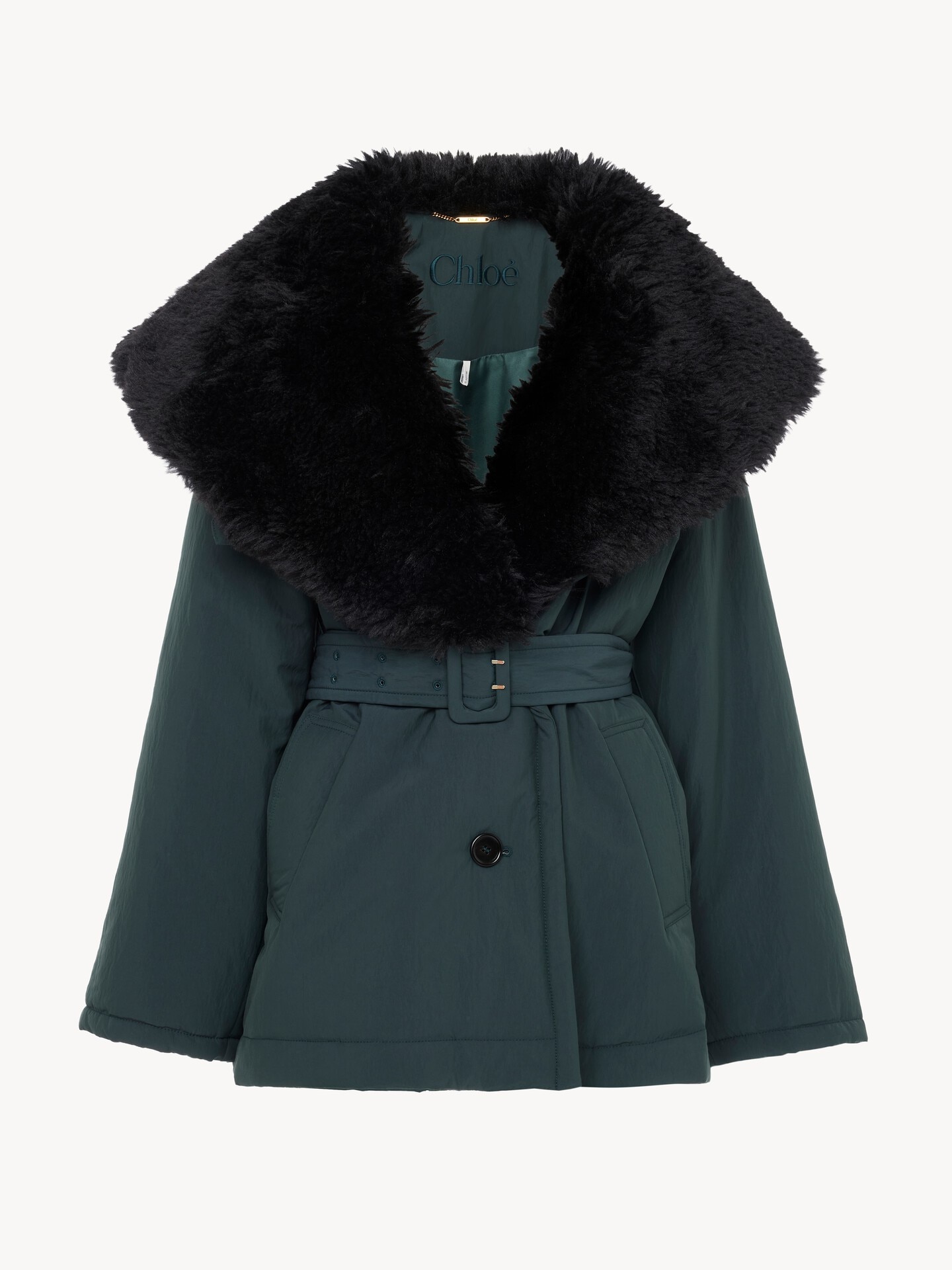 Manteau court en satin technique - 2