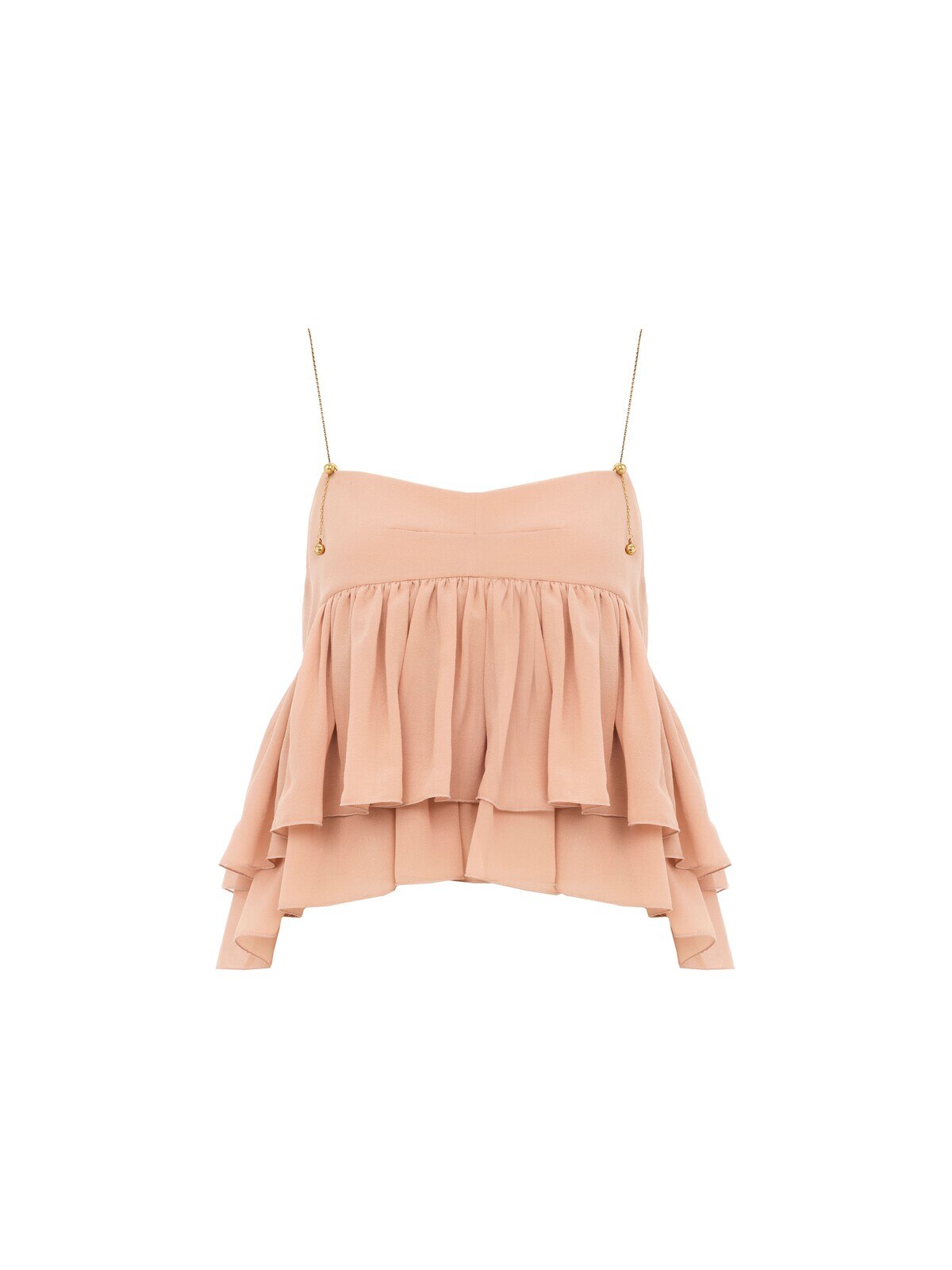 Chloé Sleeveless ruffle top in silk georgette | Thumbnail 2
