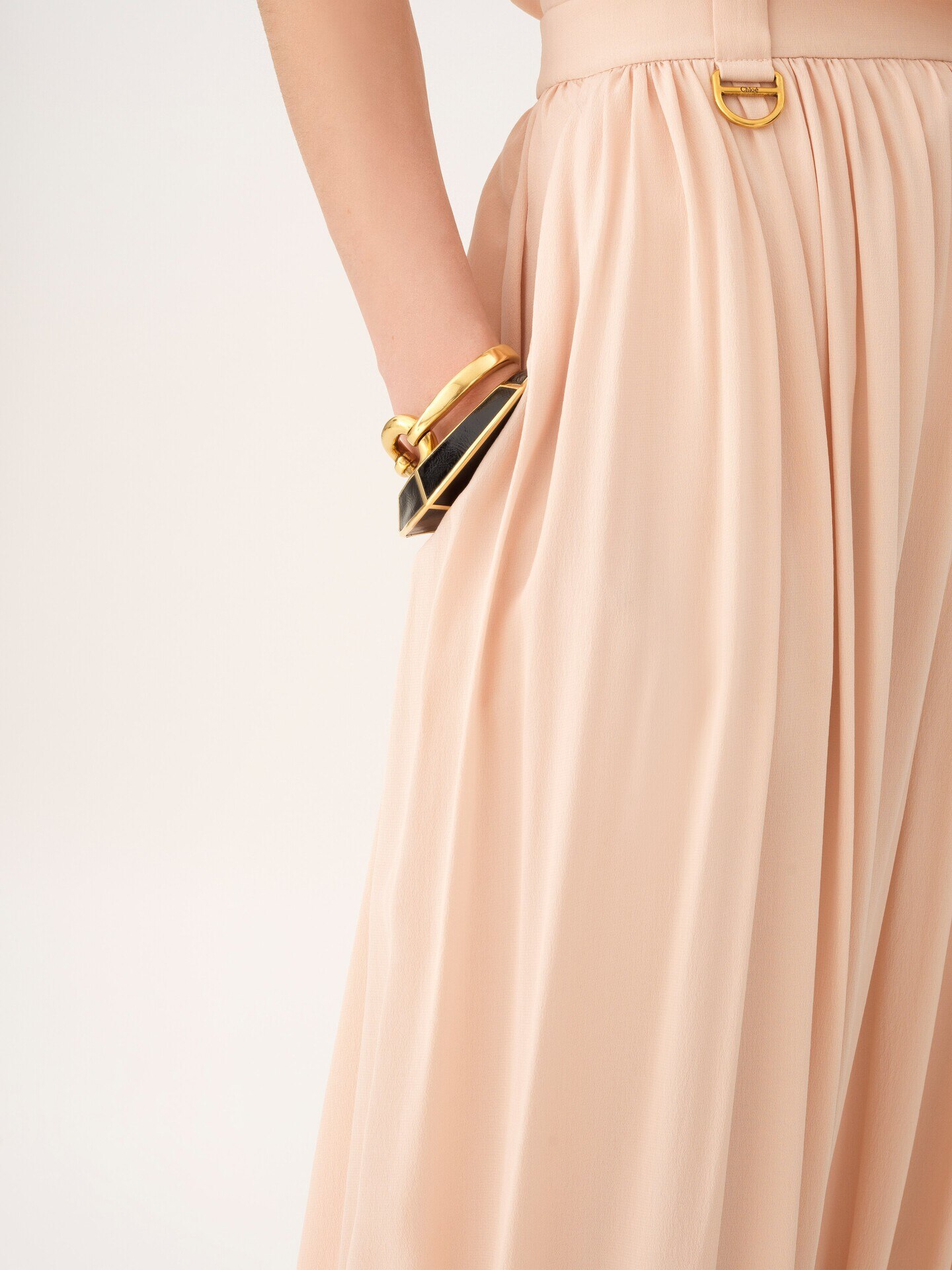 Fluid cropped pants in silk - 7