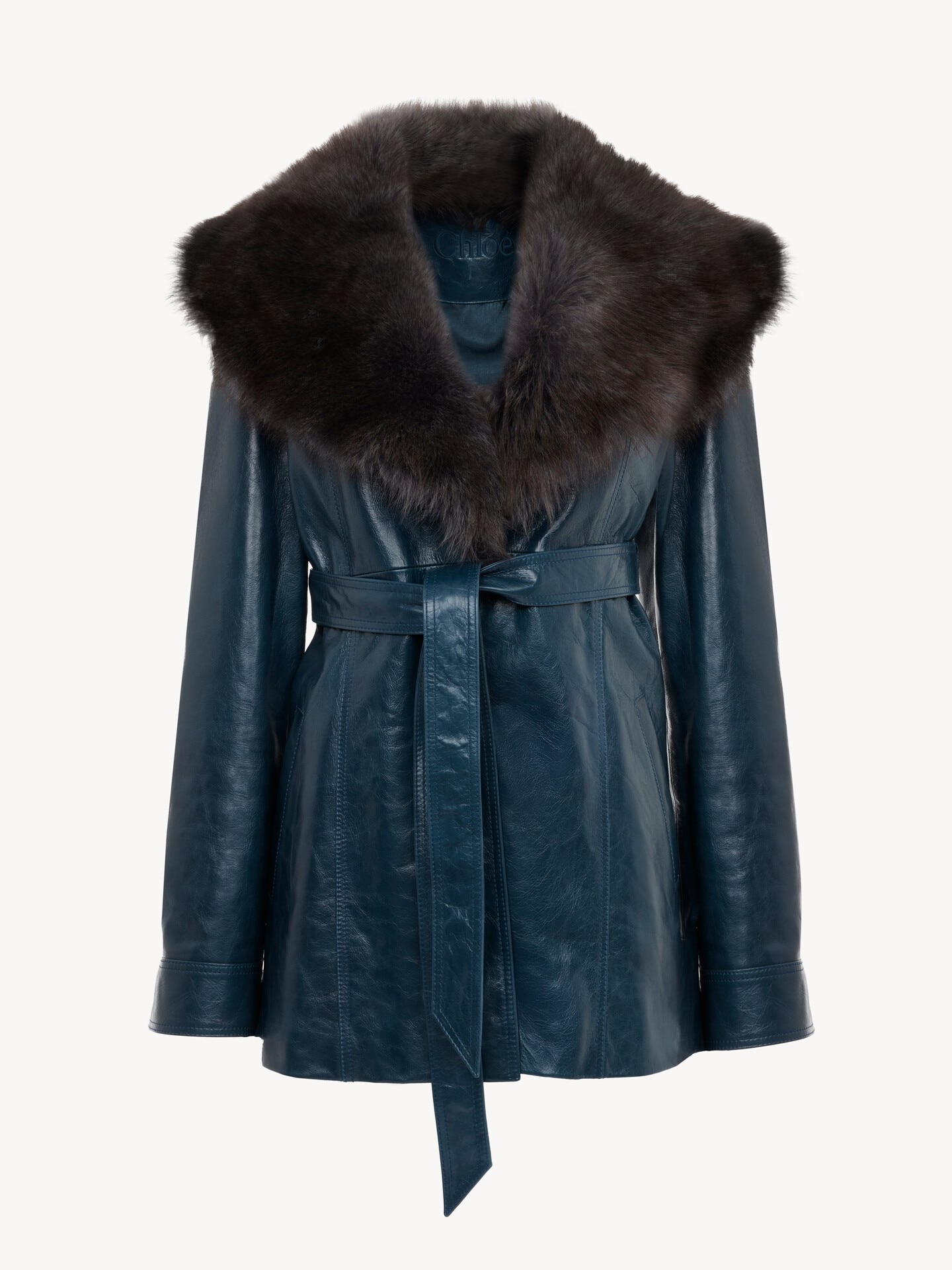 Short coat in leather - 1