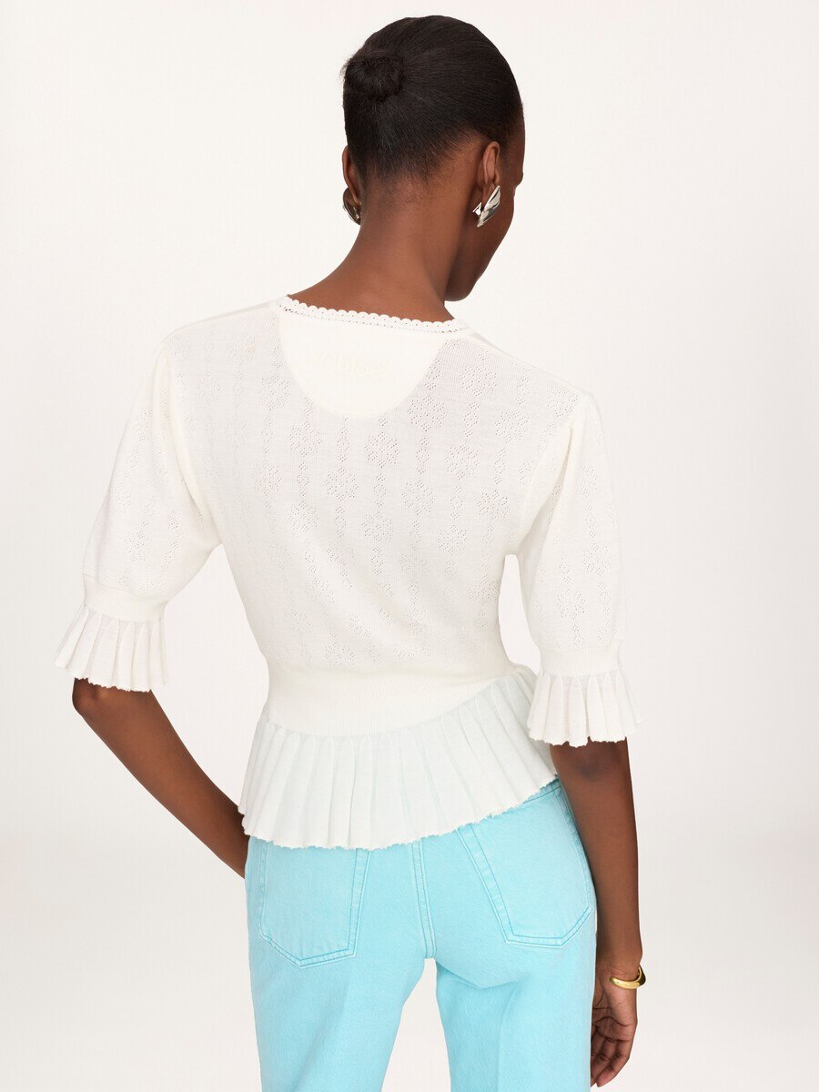Ger&uuml;schter Cropped-Pullover aus Wollstrick - 6