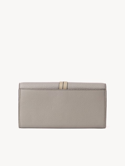 Alphabet wallet with flap in grained leather
