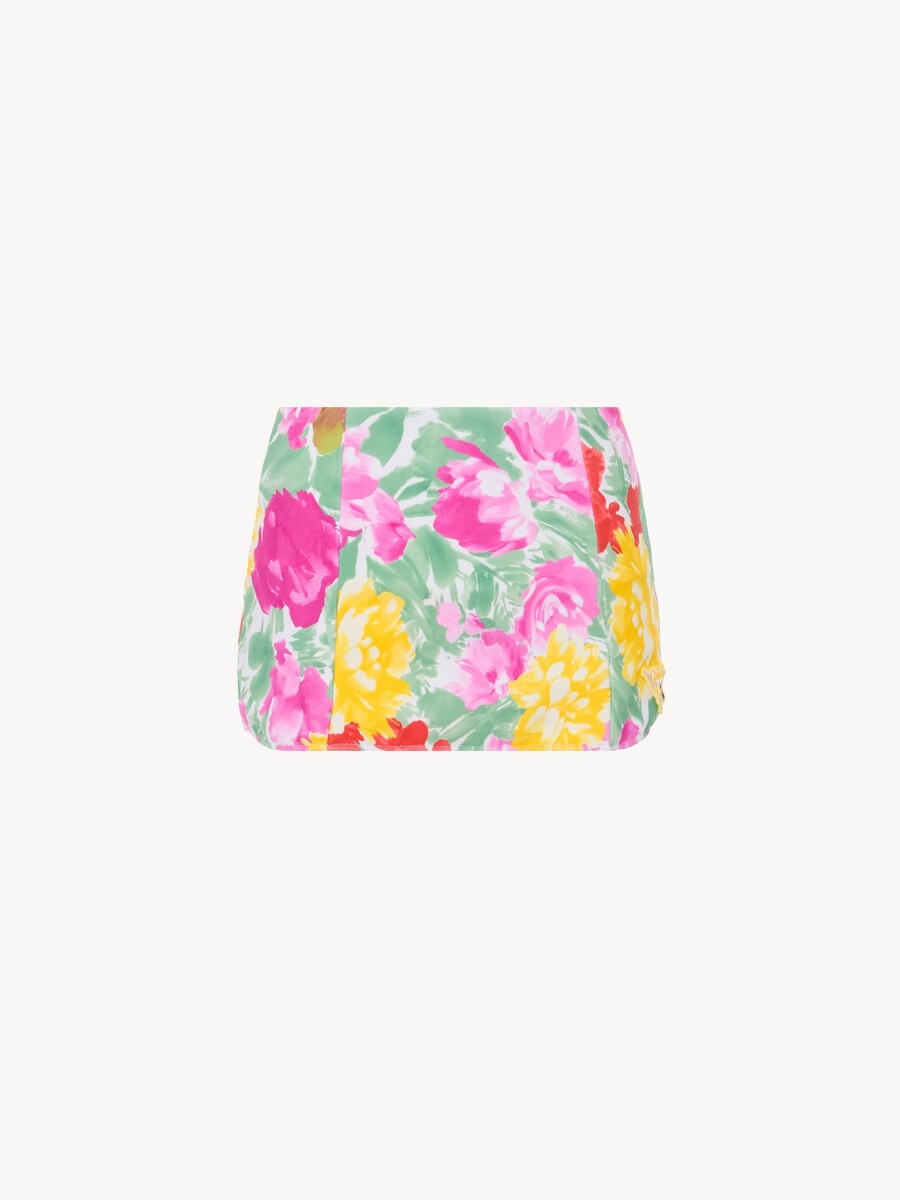Garden-print high-waisted swim skirt - 2