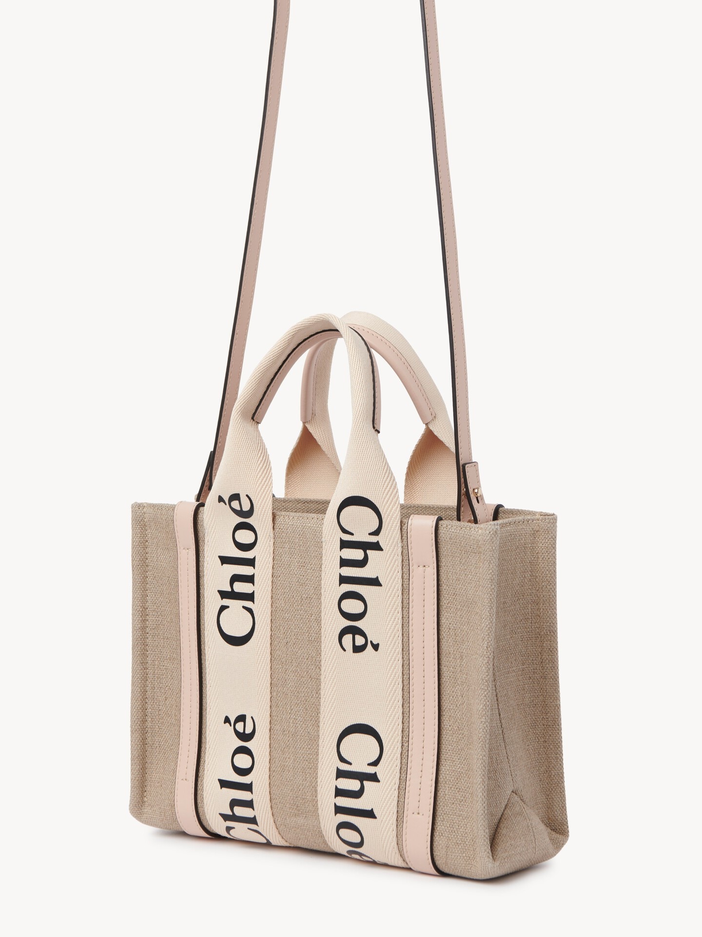 リネン製Woodyスモールトートバッグ ピンク - Chloé
