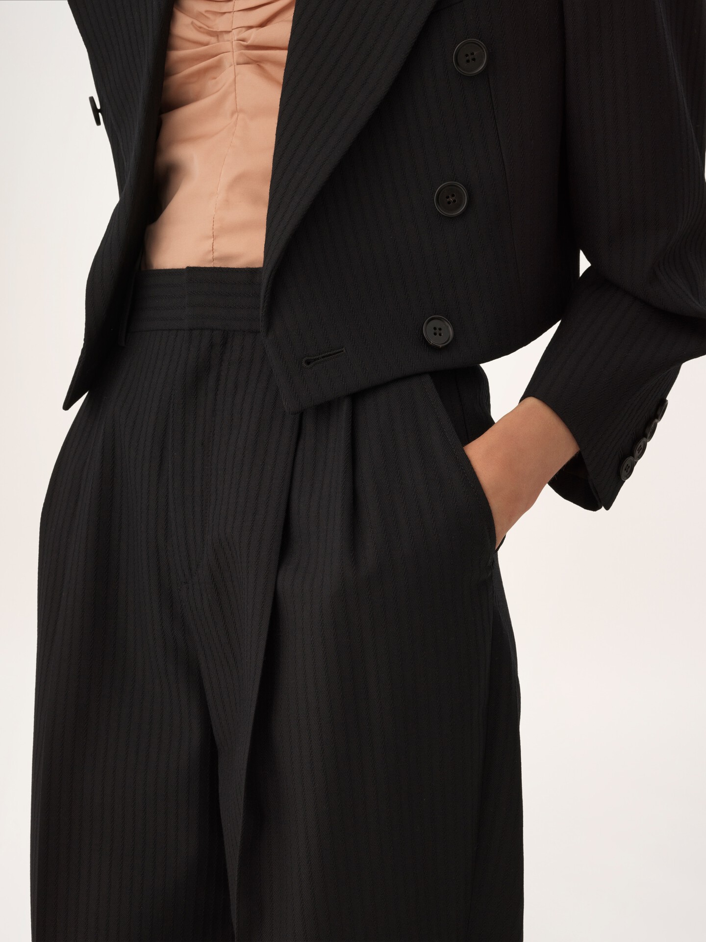High-rise wide-leg pants in wool - 8