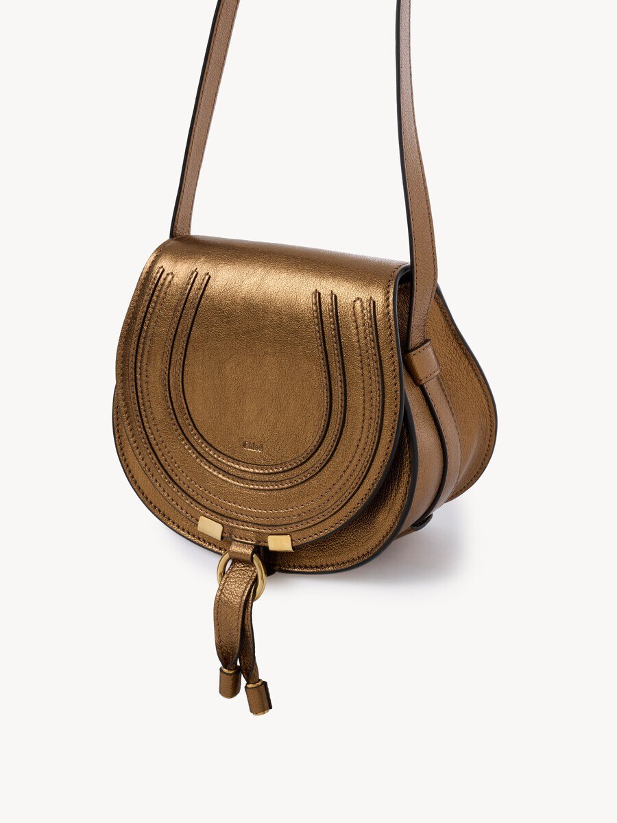 Small Marcie saddle bag in metallized leather - 6