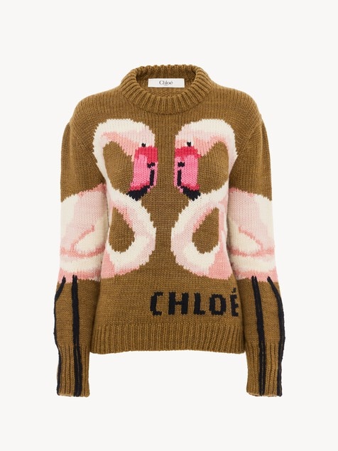 Crew-neck logo sweater in a wool knit