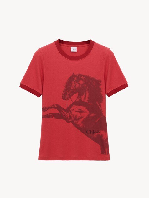 Camiseta corta con logotipo de jersey jaspeado