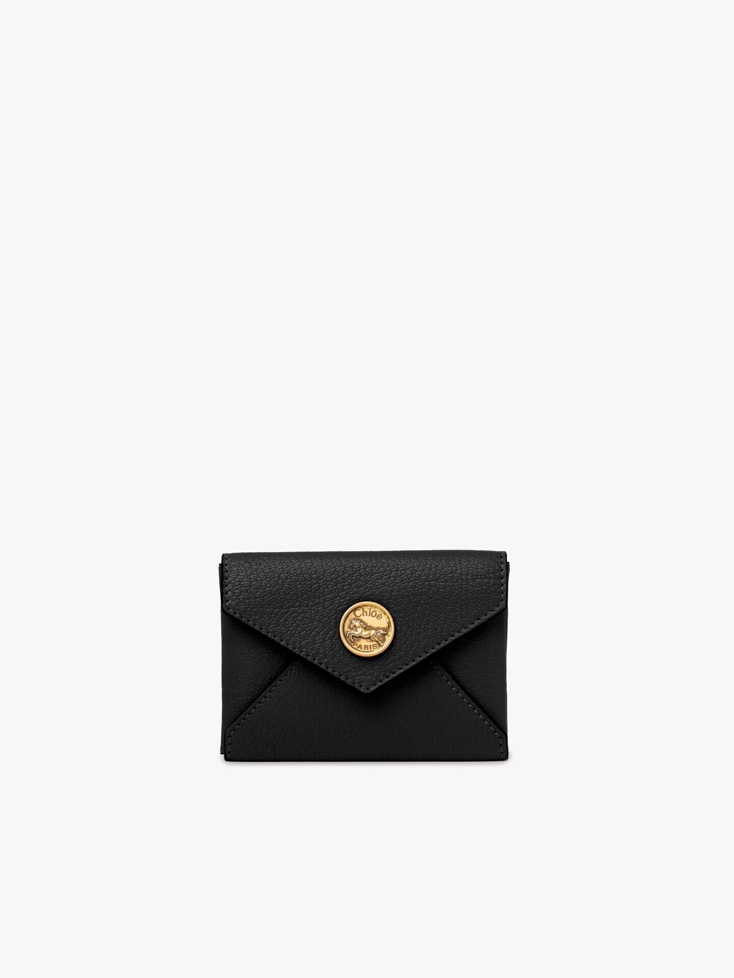 Envelope card holder in grained leather - 1.0