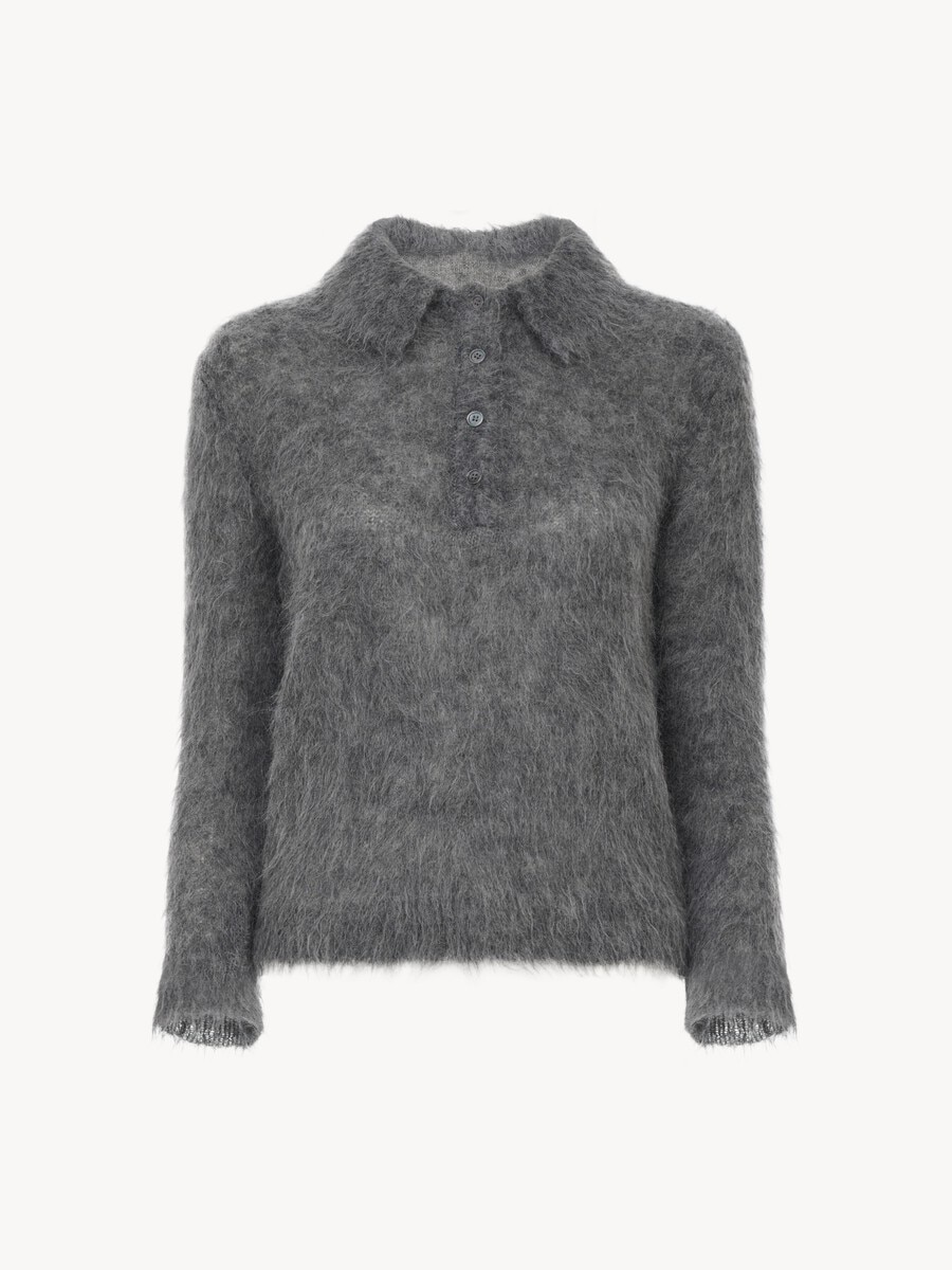 Polo sweater in an alpaca wool-blend knit - 2