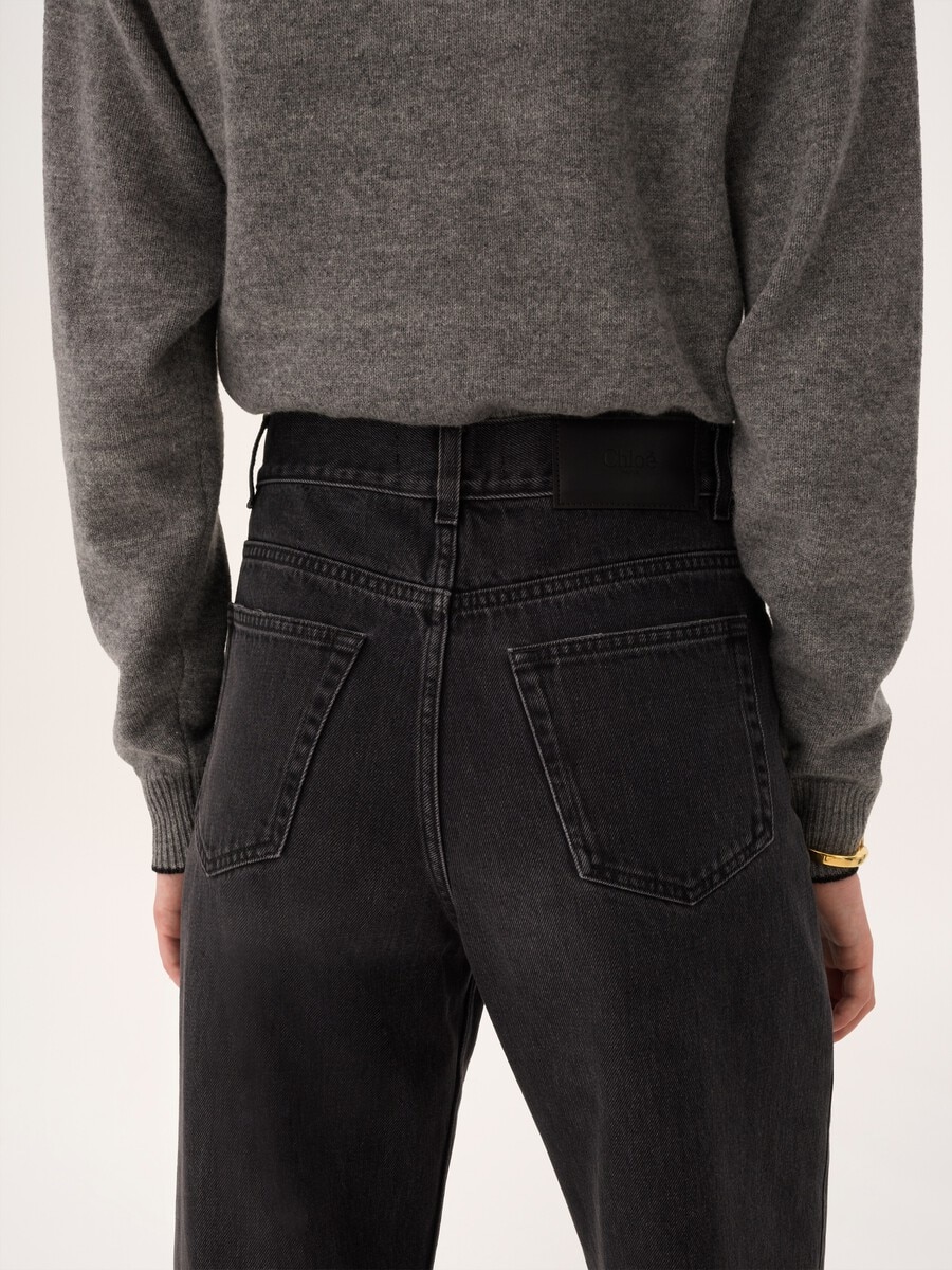 High-rise cropped jeans in denim - 7