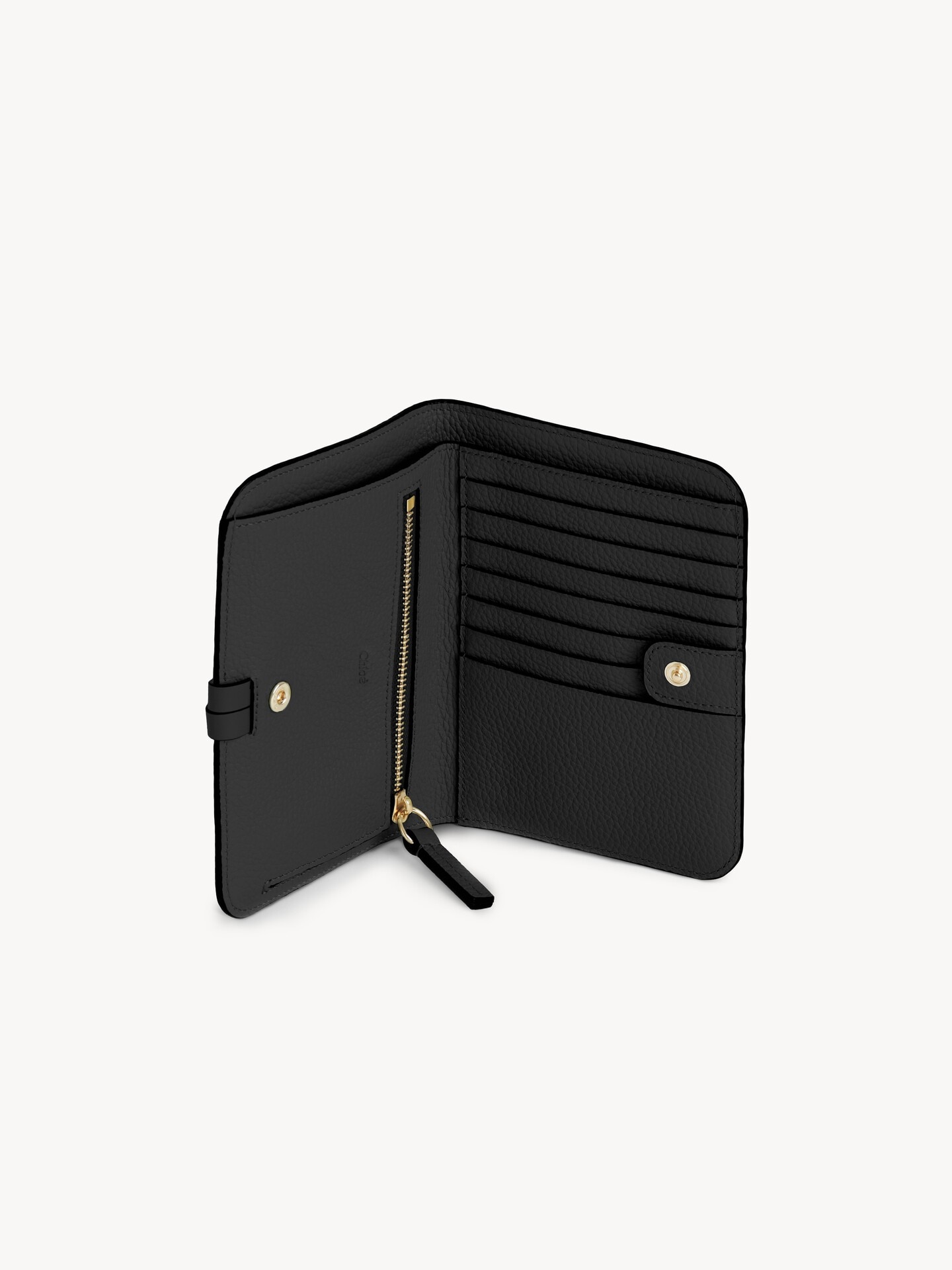 Alphabet bi-fold wallet in grained leather - 4.0