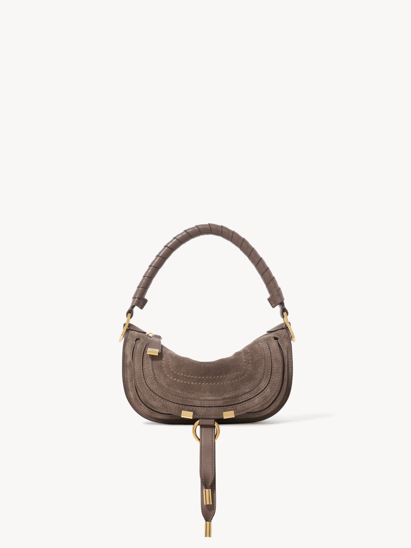 Mini Marcie shoulder bag in suede leather - 1.0